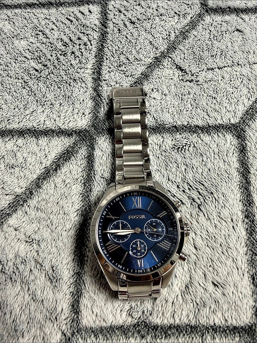 Fossil Chronograph Blue Dial Stainless Steel Watch
